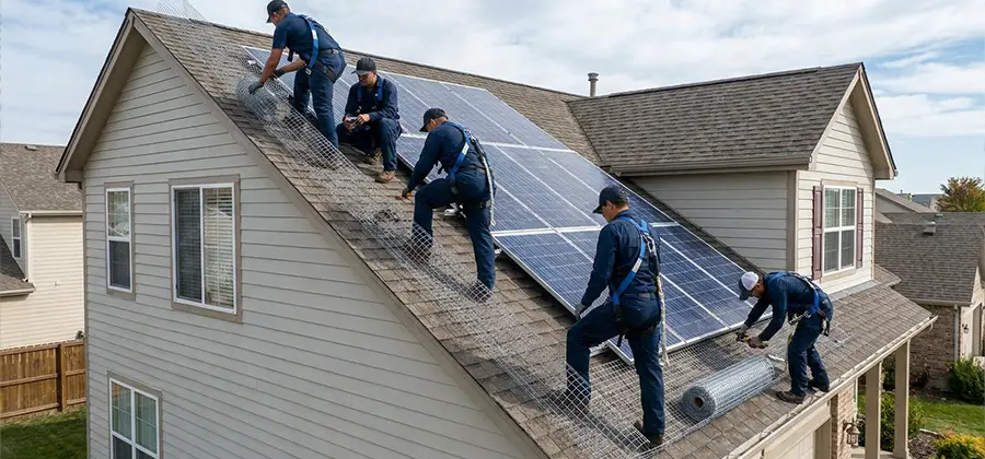 Pigeon Wire for Solar Panels in Montclair